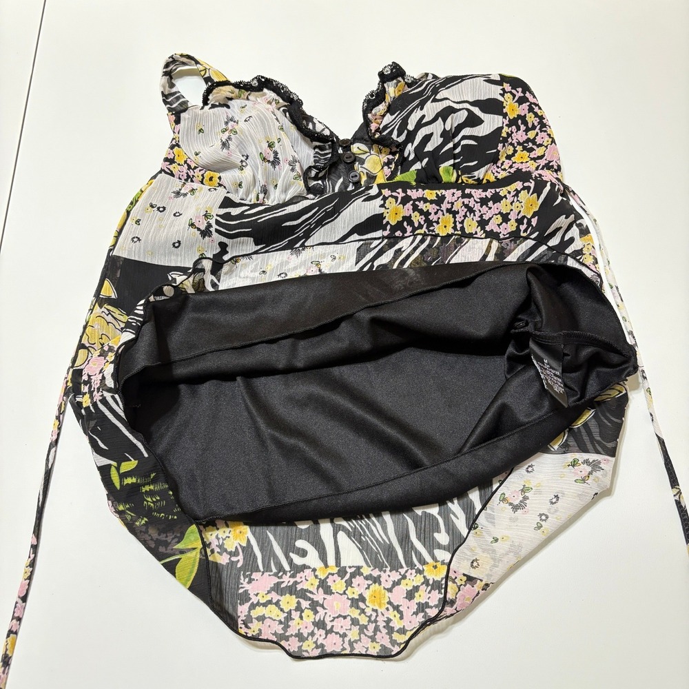 B-Wear Women Y2K Patchwork Floral Babydoll Tank‎ Top Size M Coquette Fairycore - Picture 9 of 12
